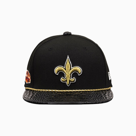 breyers-buck-50-new-orleans-saints-hat-with-leather-visor-breyers-tnosh-black-gold