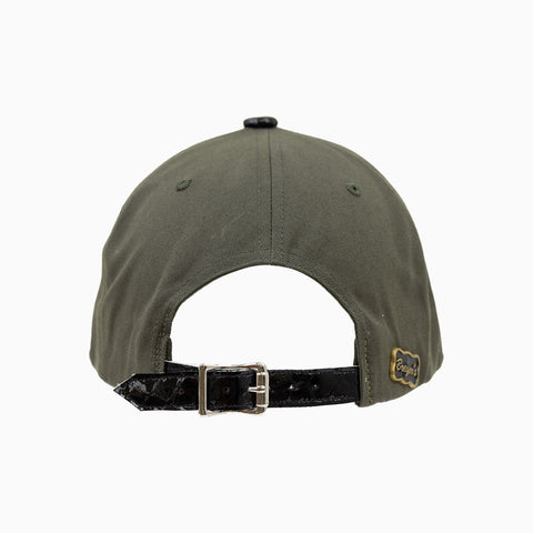 Breyer's Buck 50 Woolmark Edition Olive Green Black Combo Watch Hat with Leather Visor