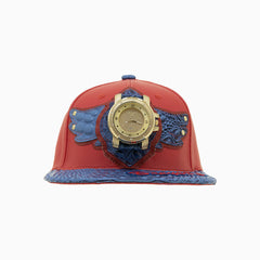 Breyer's Branded Buck 50 Real Leather Red Navy Blue Fusion Swag Watch Hat