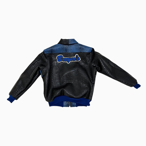 Breyer's Special Rebel Refined Edition Black Blue Combo Leather Jacket