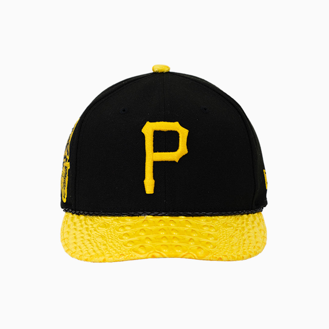 breyers-buck-50-pittsburgh-pirates-hat-with-leather-visor-breyers-tpph-black-yellow