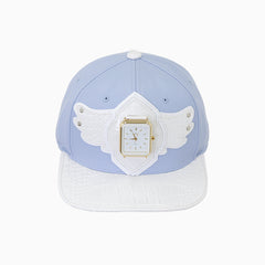 Breyer's Buck 50 Woolmark Edition Sky Blue White Combo Watch Hat with Leather Visor