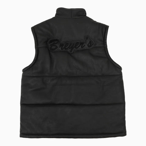 Breyer's Leather Puffer Vest All Black